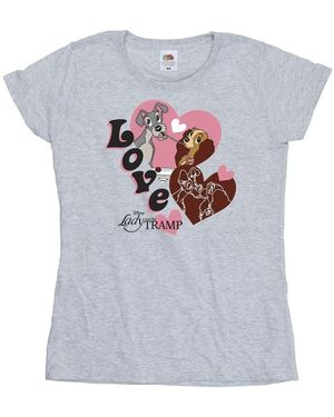 Lady And The Tramp T-Shirt Spaghetti Love - Gris