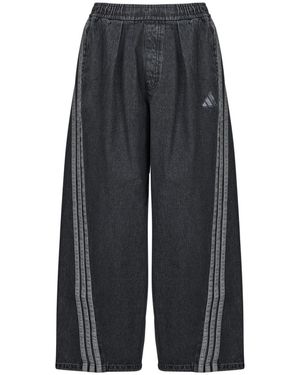 adidas Weite Jeans Stadium Washed Denim Loose Fit Joggers - Grau