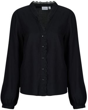 Vila Blouses Vigrace V-Neck L/S Lace - Noir