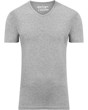 Garage T-shirt Stretch Basique Col-V Gris