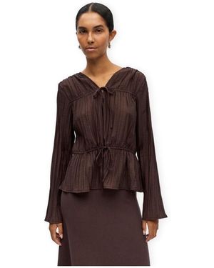 Object Blouses Top Brea Re - Marron