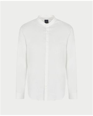 EAX Chemise Chemise en coton à manches longues - Blanc