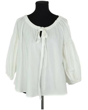 Aspesi Blouses Blouse en coton blanche - Bleu