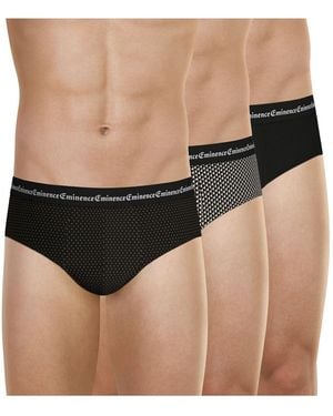 EMINENCE Slips Lot de 3 slips Business Print - Noir