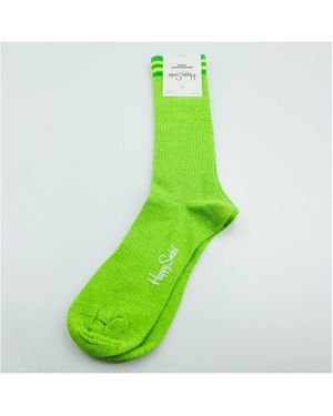 Happy Socks Chaussettes hautes Im Solid Thin Crew Soc - Vert