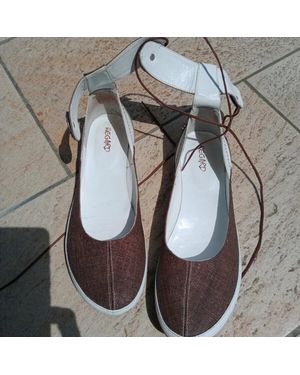 Regard Ballerines babies tout cuir bronze et blanc - Gris