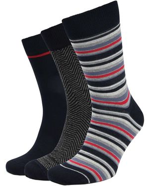 Suitable Socquettes Chaussettes Lot De 3 Imprimé Marine - Noir