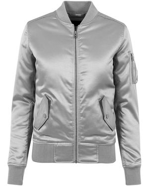 Urban Classics Blouson Ladies Satin Jacket - Gris
