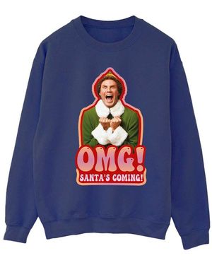 Elf Sweatshirts Santa Is Coming - Bleu