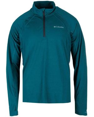 Columbia T-shirt Stealth Spring LS Half Zip Tee - Bleu