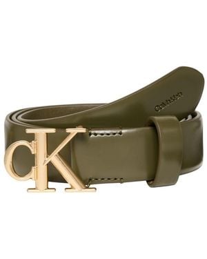 Calvin Klein Ceinture Lv04F7074G Round Ck Buckle 30Mm - Vert