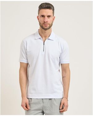 Gazzarrini Polo Polo Homme Avec Zip - Blanc