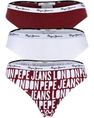 Pepe Jeans Strings String Paquet de 3 - Rouge
