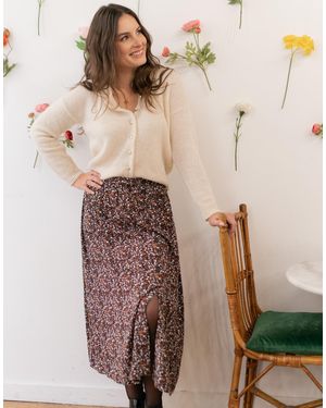 Celeste Gonne Midi Camelias - Marrone