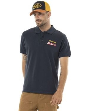 Von Dutch Polo Polo manches courtes piqué logo devant et dos Diego - Bleu