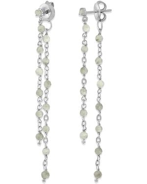 Orusbijoux Boucles oreilles Boucles D Oreilles Argent Rhodié Double Chaine Longue Et - Métallisé