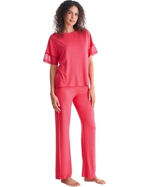 Lisca Setjes Pyjama Broek T-Shirt Sia - Rood