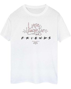Friends T-shirt Love Laughter - Blanc