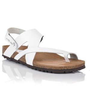 Interbios Sandales Plates Sandale Anatomique En Cuir - Blanc