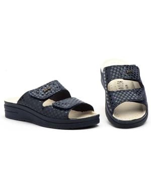 Bio Up Sandales : Sandales anatomiques en cuir noir pour s - Bleu