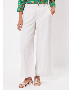 La Fiancee Du Mekong Pantalon Pantalon évasé coton uni 7/8ème MEL - Blanc