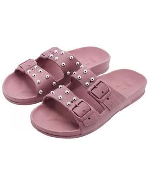 CACATOES Mules Sandales plates Ref 63304 Vieux rose - Violet