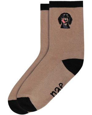 Nae Vegan Shoes Chaussettes Doggie Sock - Marron