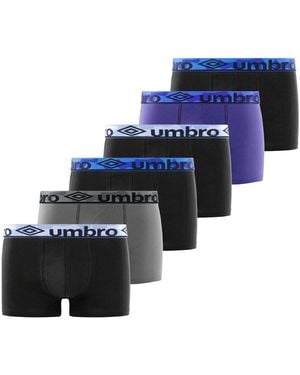 Umbro Boxers Lot De 6 Boxers Homme En Coton Ceinture Subli Force - Bleu