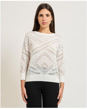 Yes-Zee Pull Pull pour à motif perforé - Blanc