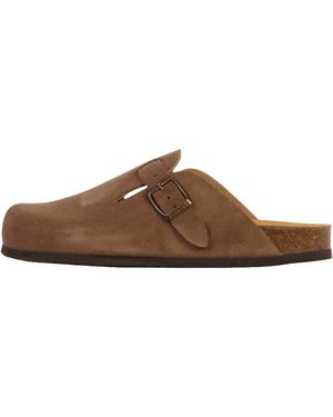 Plakton Mules Mules Cuir Blog - Marron