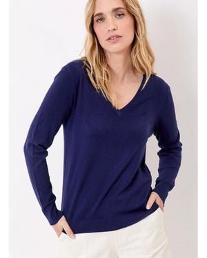 La Fiancee Du Mekong Pull Pull Maille Col V Haya - Bleu