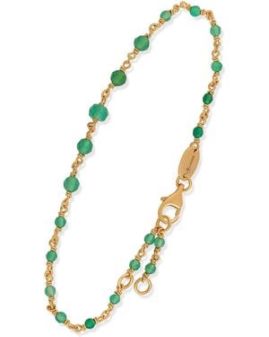 Orusbijoux Bracelets Bracelet En Argent Doré Cascade Pierre Onyx Vert - Métallisé