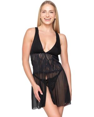 Luna Splendida Chemises de nuit Nuisette SYLVIE Splendida - Noir