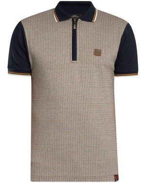 Trojan Polo Polo à fermeture éclair Mini Houndsfoot - Multicolore