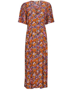 Esprit Abito Lunghi Dress Midi Aop - Rosso