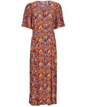 Esprit Robe Dress Midi Aop - Rouge