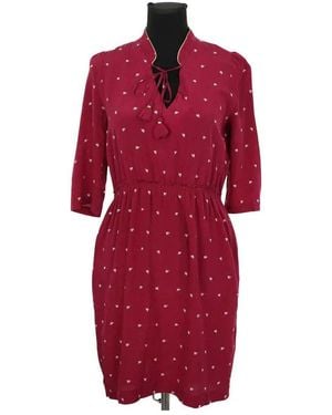 Claudie Pierlot Robe courte Robe en soie bordeaux - Rouge