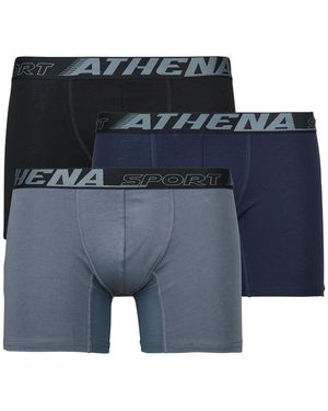 Athena Boxers Air Fit Long Pack De 3 - Blauw