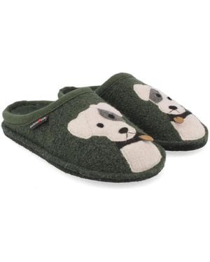 Haflinger Chaussons HF-RUDI-moos-D - Vert