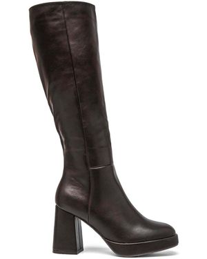 Vera Collection Bottes À Talon Bottes À Talons Épais Et Plateforme - Noir