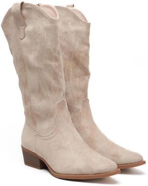 Vera Collection Bottes Bottes Santiags Mi-Mollet Épurées - Neutre