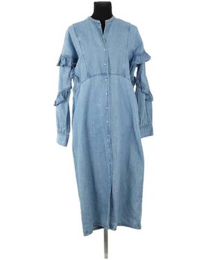 Roseanna Robe Robe en coton bleue