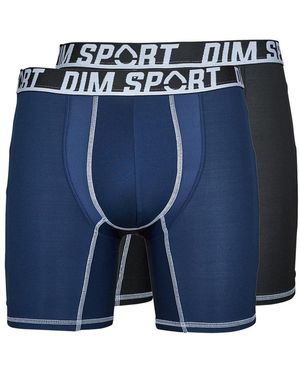 DIM Boxer Sport Boxer Long Microfibre Pack X2 - Blu