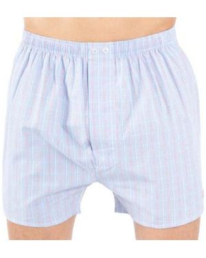 Mariner Bas de pyjama Lot de 2 caleçons en popeline de pur coton peigné - Bleu