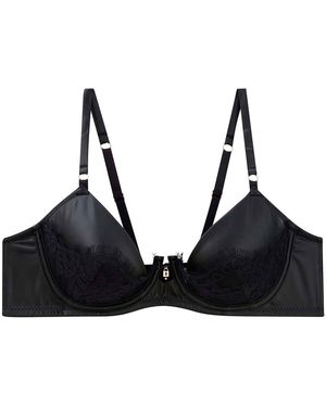 Pommpoire Emboitants Soutien-gorge ampliforme noir Cuir