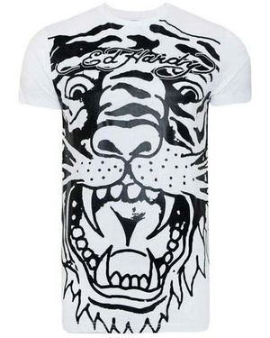Ed Hardy T-shirt Big-Tiger T-Shirt White - Blanc