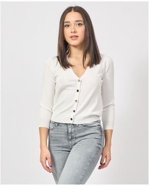 Fracomina Gilet Cardigan à boutons - Blanc