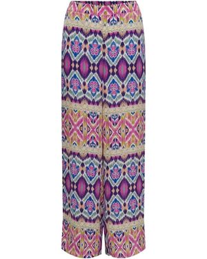ONLY Pantalon ONLALMA LIFE POLY PALAZZO PANT AOP PTM - 15264591 - Violet