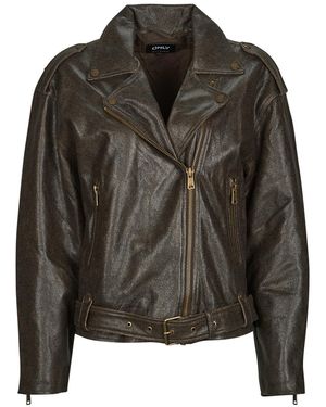 ONLY Leren Jas Onlcole Faux Leather - Groen