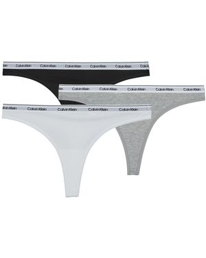 Calvin Klein Strings Thong 3Pk - Grau
